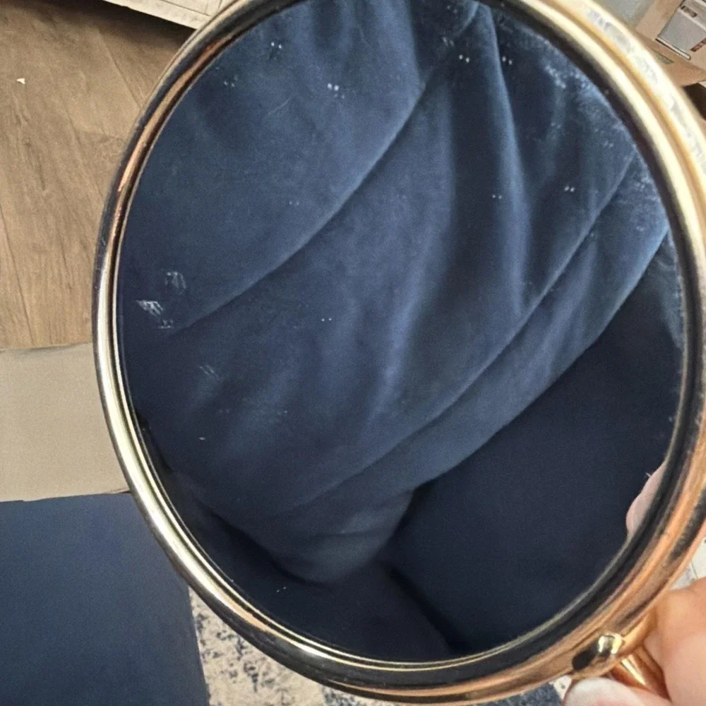 vtg rare mid century‎ French Brass Adjustable Hanging Table Magnifying Mirror